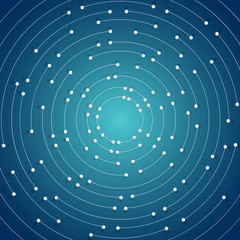 Geometric pattern with connected lines and dots.