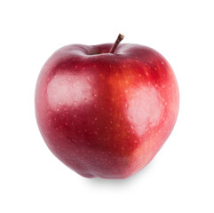 Obraz na płótnie Canvas One ripe fresh red apple isolated on white background