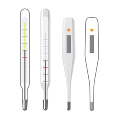 Medical device, thermometer mercury and electronic, flat illustration