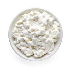 Rolgordijnen Bowl of cottage cheese from above © bigacis