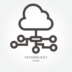 Hosting. Set of outline vector icons. Includes such as SSD Disk, Control Panel, Traffic illustration isolated sign symbol thin line for modern minimalistic flat design vector on white background