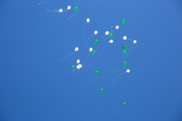 multicolored balloons in the sky