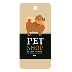 Poster Pet Shop Design label Pomeranian Geometric style