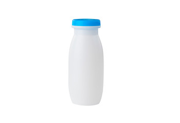 White bottle for dairy products isolated on white