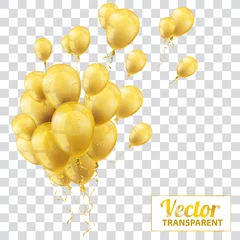 Fotobehang Golden Transparent Balloons Bunch © Alexander Limbach