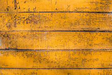 Fototapeta na wymiar Background boards with shabby yellow paint