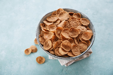 Whole grain cereal in a bowl