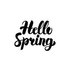 Naklejka premium Hello Spring Handwritten Calligraphy