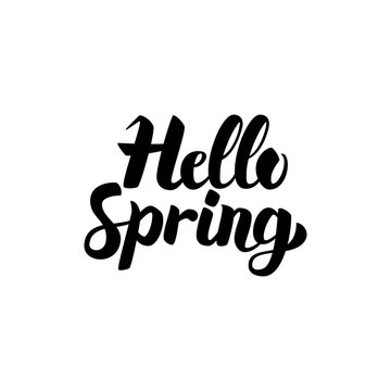 Hello Spring Handwritten Lettering