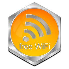 free wireless WiFi button - 3D illustration