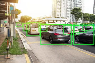 Fotobehang Automated recognition detection of Vehicles with Machine Learning and deep learning concept. © zapp2photo