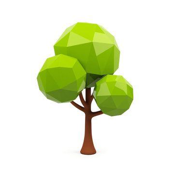 3d tree on white background. 3d rendering