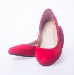 shoe. red and fashion woman shoes on a background.
