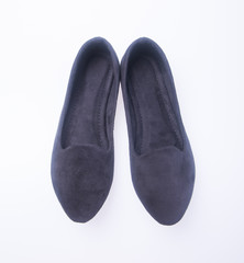 shoe. black colour fashion woman shoes on a background.