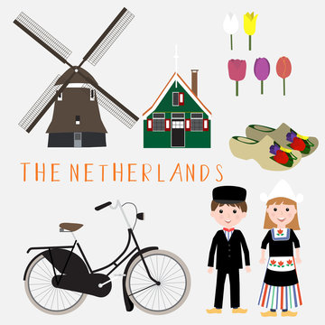 The Netherland travel infographic .illustration vector EPS 10