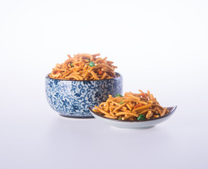 murukku or traditional indian snack on background.