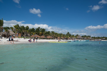 Beautiful white sand beach in Akumal Mexico