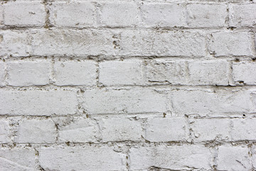 Brick wall colored in white