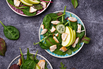  Healthy salad with chicken and apple