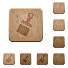 Paste with brush tool wooden buttons