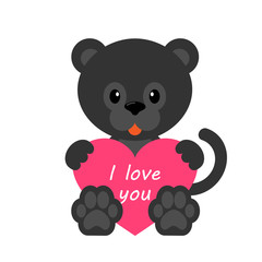 cartoon panther with heart