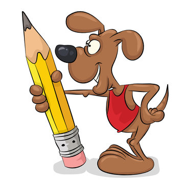 Dog With A Pencil