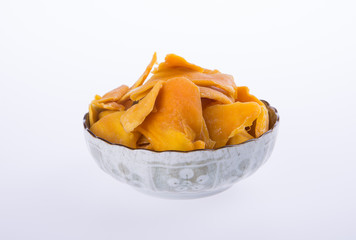 mango dry in bowl or dried mango slices.