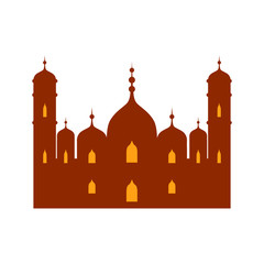 Islamic mosque, colorful vector illustration
