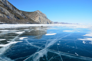 Чистый лед в районе поселка Узуры. Озеро Байкал