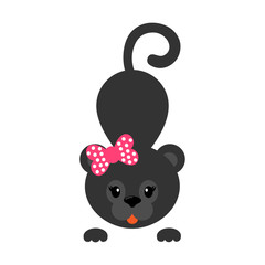 cartoon panther with bow vector