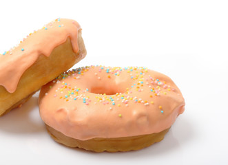 Orange of glazed donuts isolated
