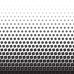 Abstract seamless geometric background of black turning squares, halftone
