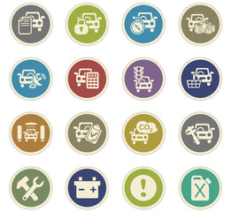 car service icon set