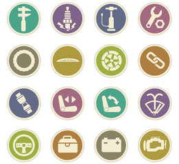 car shop icon set