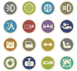 car shop icon set