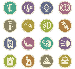 car shop icon set