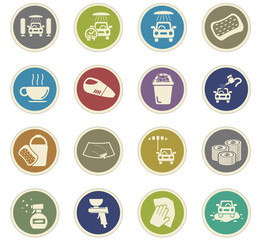 car wash icon set