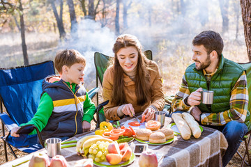Happy family on picnic