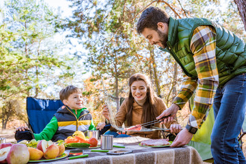 Happy family on picnic