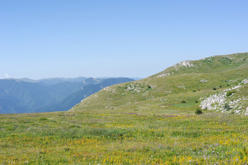 Obraz premium Chatyrdag mountain beautiful landscape in Crimea, Russia.