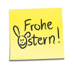 Klebezettel, Erinnerungszettel, Notiz / Frohe Ostern