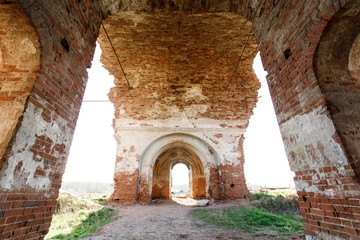 Old ruins of obsolete church outdoors