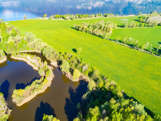 Trivio di Fuentes - Foce del fiume Adda nel Lago di Como (IT) - Vista Aerea 