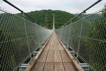 Obraz premium Geierlay suspension bridge from north to south