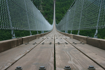 Geierlay suspension bridge from north to south