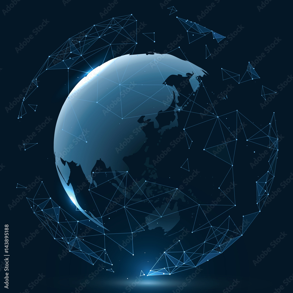 Wall mural futuristic globalization interface, a sense of science and technology abstract graphics.