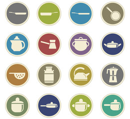 dishes icon set