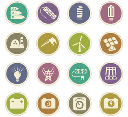 electricity icon set