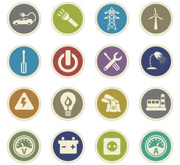 electricity icon set