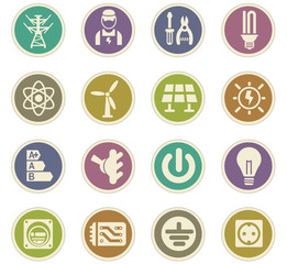 electricity icon set
